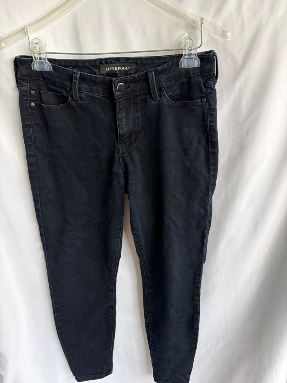 Liverpool Dark Blue Indigo Ankle Jeans, sz 4, 27” inseam